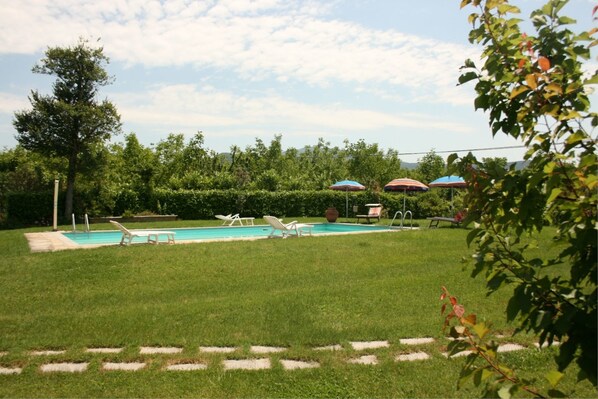 Nuage, Ciel, Plante, Parapluie, L'Eau, Piscine, Ombre, Arbre, Paysage Naturel, Mobilier De Jardin