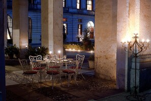 The terrace can easily be set for dinner under the summer stars...