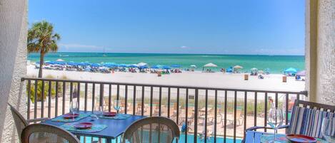 Large Private Balcony with Best Views of the Gulf and Beach!