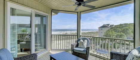 Screened porch to enjoy the ocean views.