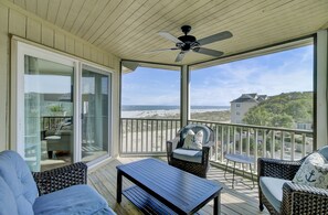 Screened porch to enjoy the ocean views.
