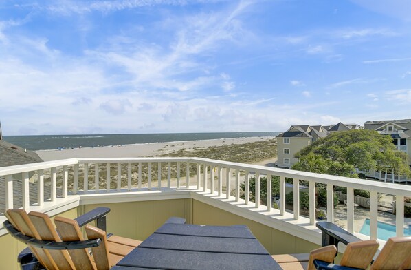 Rooftop deck with stunning ocean views.