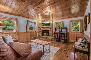 Indoors, Hardwood, Furniture, Living Room, Fireplace