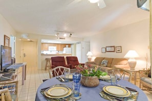 Our large windows fill our open living areas with warm light.