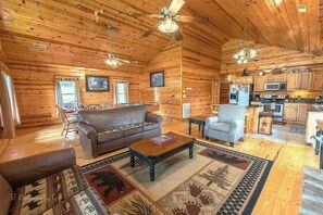 Indoors, Hardwood, Home Decor, Stained Wood, Ceiling Fan