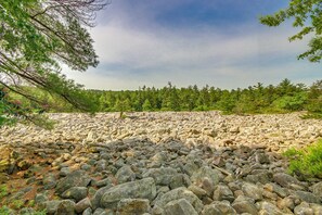 Gorgeous View of Natural Glacial Rock Deposit Outside our Pocono Vacation Rental Home