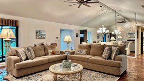 The Great Room is spacious and welcoming.