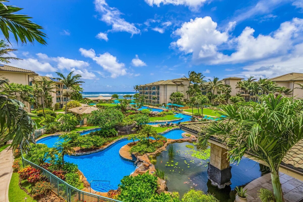 Waipouli Beach Resort Gorgeous Ocean Front Condo! AC New Sofa Sleeper!