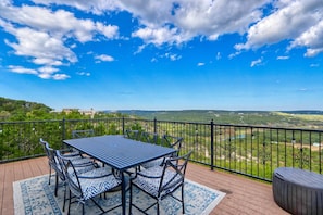 Balcony opens to breathtaking hill country views