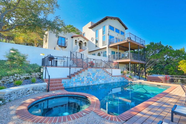 Grand entrance to Casa Escondida. Note: The pool spa is not heated. The hot tub is located on the other end of the pool and is free standing.