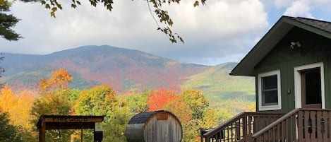 Spectacular view of the Adirondack Mountains at the entry of Algonquin Mountain Chalet.