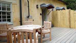 Decking area, Charles I at Sudeley Castle, Bolthole Retreats