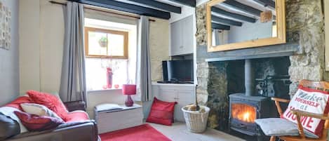 The cosy open plan living room