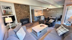 Living area with gas fireplace