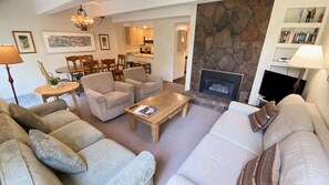 Living area with gas fireplace