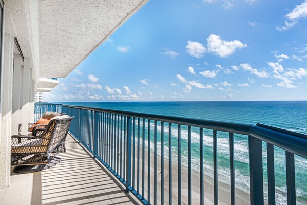 Direct, oceanfront balcony