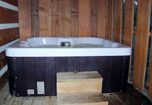 Large Hot Tub is perfect for relaxing after a day of hiking and shopping
