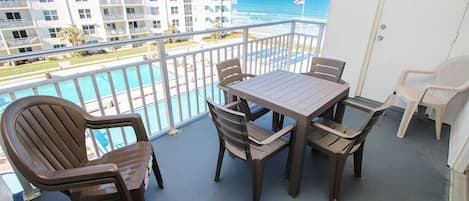 Furnished balcony with ocean view