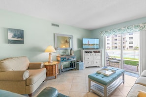 Living room with flat screen