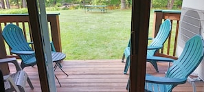 View of deck and picnic table