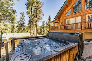 Enjoy the views in the private hot tub!