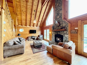 Living Room, Smart TV, Gas Log Fireplace