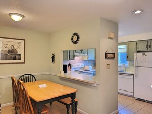 Dining area with view to kitchen
