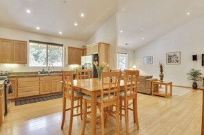 Breakfast table in kitchen