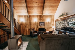 Indoors,Hardwood,Stained Wood,Fireplace,Screen