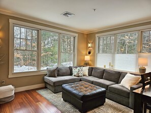 Comfortable sofa, plenty of light