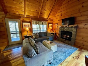 Living Room with Gas Logs