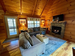 Living Room with Gas Logs