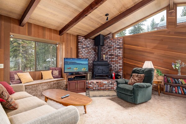 Living Area with Wood Stove