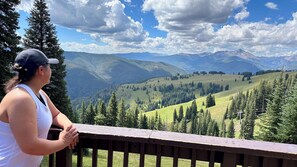 Summer hiking on Vail Mountain - view to Sun Down Bowl.