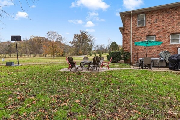 Your own firepit and grilling area
