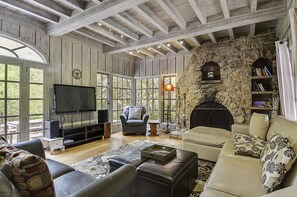 Room to entertain - with a beautiful decorative fireplace.