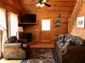 Living Room, Smart Roku TV, Gas Logs