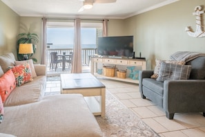 Living Room with Oceanfront Porch