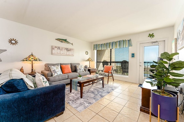 Our living space feels beachfront - look at that view!