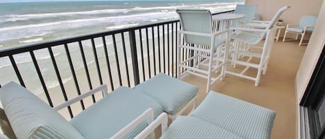 Furnished Balcony with Front Row Seats to Ocean Views