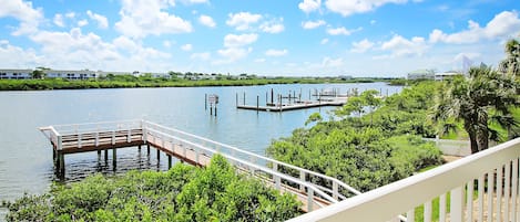 View from your balcony of the private dock and inter coastal water way