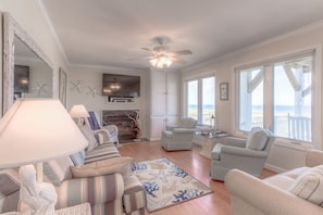 Oceanfront Living Room With Ocean Views