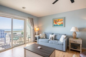 Oceanfront Living Room at Kure Beach