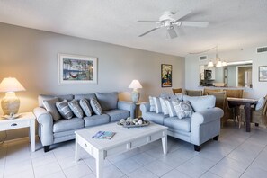 Comfortable seating in the living room.