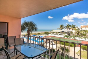 Nice view of the grounds with tennis court and Indian Rocks Beach.