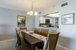 Plenty of seating around the dining table.