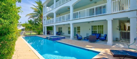 Back Exterior with Pool and Patio view 1