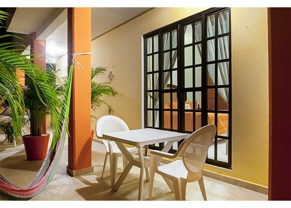 Relaxing and semi-private back courtyard