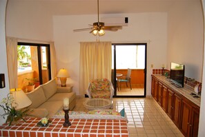 Living Room - Nice large living room with ocean views and large beachfront terrace.