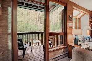 Indoors, Hardwood, Stained Wood, Chair, Balcony